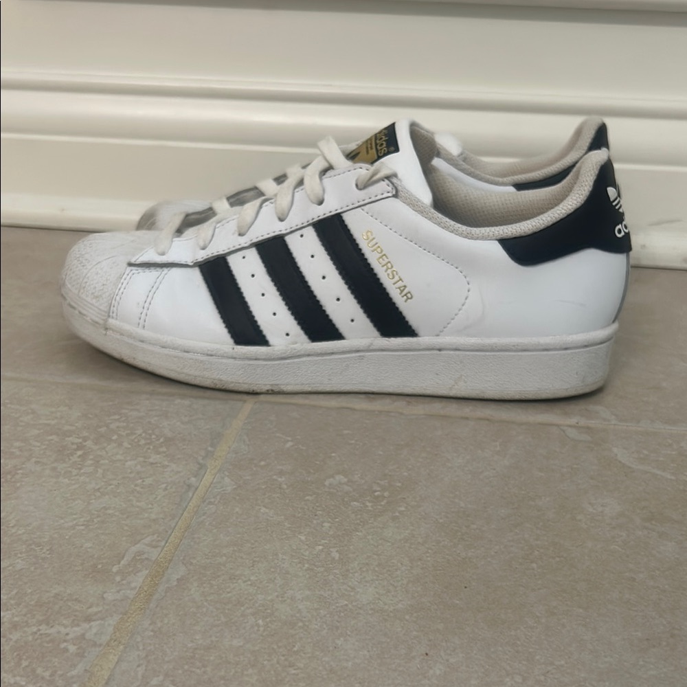 Adidas White and Black Superstar Sneakers